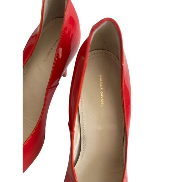 MANSUR GAVRIEL Red Patent Leather Kitten Heels Size 40 / 10 - Picture 6 of 10